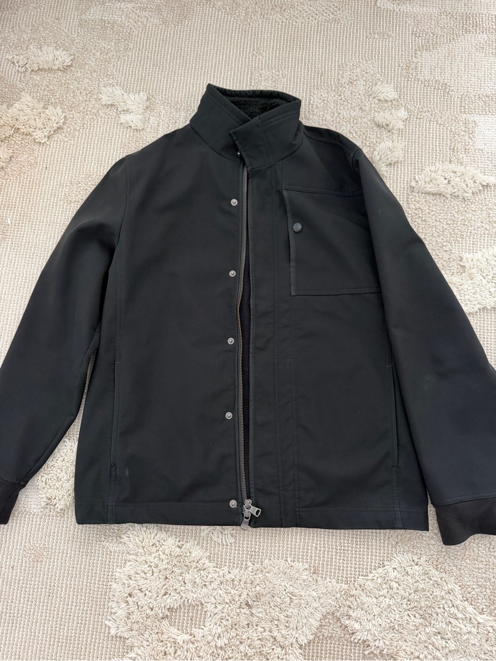 Banana Republic Black Lightweight Jacket with Stand Collar